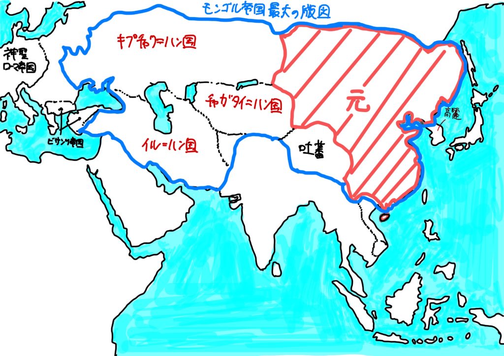 元の領土とモンゴル帝国